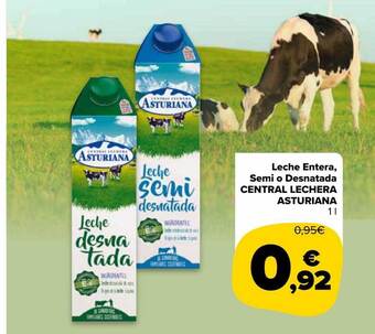 Carrefour Market Leche Entera Semi O Desnatada Central Lechera Asturiana oferta
