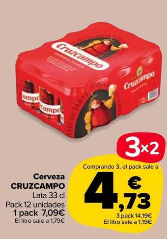 Carrefour Market Cerveza Cruzcampo oferta