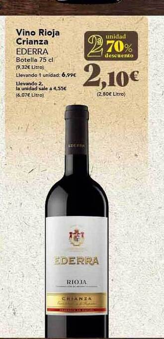 Gadis Vino Rioja Crianza Ederra oferta