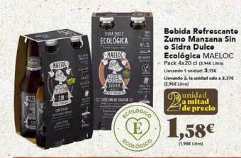 Gadis Bebida Refrescante Zumo Manzana Sin O Sidra Dulce Ecológica Maeloc oferta