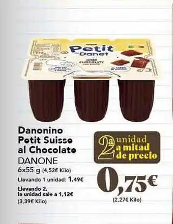 Gadis Danonino Petit Suisse Al Chocolate Danone oferta
