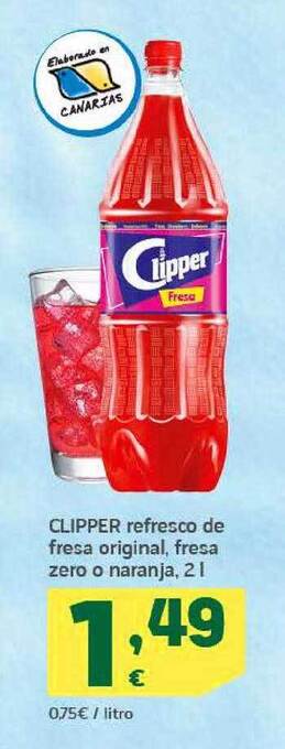HiperDino Clipper Refresco De Fresa Original Fresa Zero O Naranja oferta