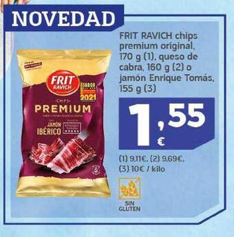 HiperDino Frit Ravich Chips Premium Original Queso De Cabra O Jamón Enrique Tomás oferta
