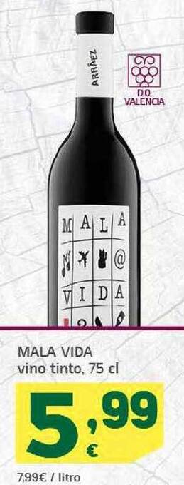 HiperDino Mala Vida Vino Tinto oferta