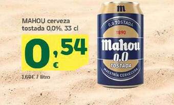HiperDino Mahou Cerveza Tostada 0.0% oferta