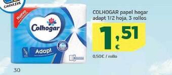 HiperDino Colhogar Papel Hogar Adapt 1 2 Hoja 3 Rollos oferta