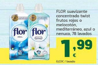 HiperDino Flor Suavizante Concentrado Twist Frutos Rojos O Melocotón Mediterráneo Azul O Nenuco oferta