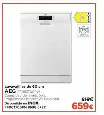 El Corte Inglés Lavavajillas De 60 Cm Aeg Inox oferta