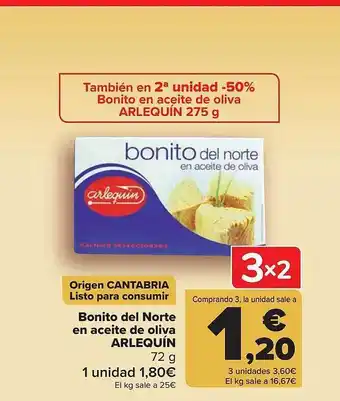 Carrefour Bonito Del Norte En Aceite De Oliva Arlequín oferta