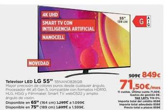 El Corte Inglés Televisor Led Lg 55 oferta