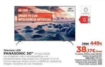 El Corte Inglés Televisor Led Panasonic 50 oferta