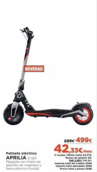 El Corte Inglés Patinete Eléctrico Aprilia oferta