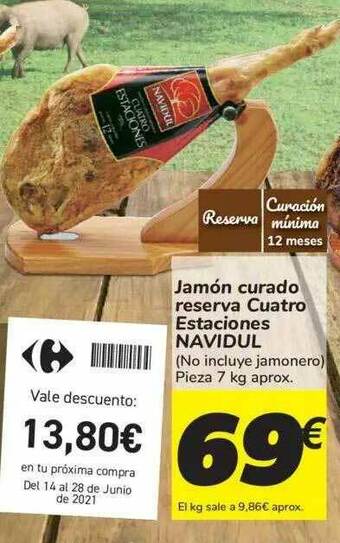Carrefour Jamón Curado Reserva Cuatro Estaciones Navidul oferta