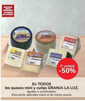 Carrefour En Todos Los Quesos Mini Y Cuñas Granja La Luz oferta