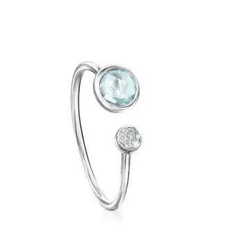 Tous Anillo color kings de oro blanco con topacio y diamantes oferta