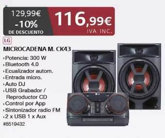 Costco Lg Microcadena M. Ck43 oferta