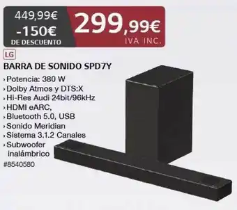 Costco Lg Barra De Sonido Spd7y oferta