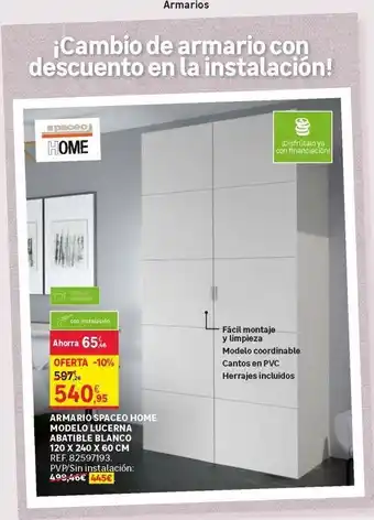 Leroy Merlin ¡cambio descuento spaceo home au armarios de armario con en la instalación! ¡disfrútalo ya con financiación! entorno oferta