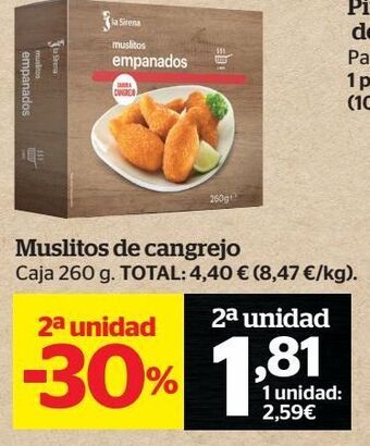 La Sirena Muslitos de cangrejo oferta