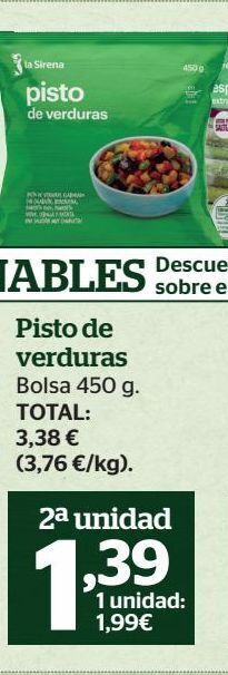 La Sirena Verduras congeladas oferta