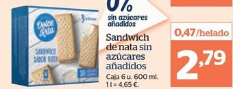 La Sirena Helado sandwich de nata oferta