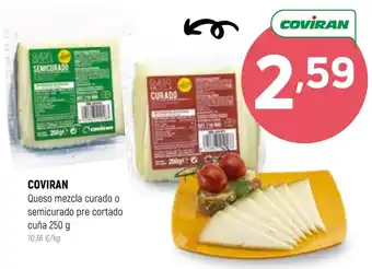 Coviran Coviran Queso mezcla curado o semicurado pre cortado cuña 250g oferta