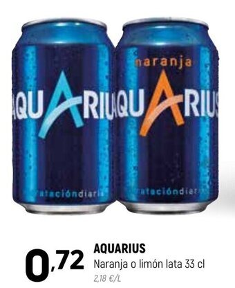 Coviran Aquarius Naranja o limón lata 33 cl oferta