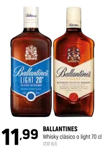 Coviran Ballantines Whisky clásico o light 70 cl oferta