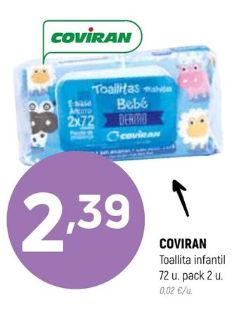 Coviran Coviran Toallita infantil 72 u.pack 2 u oferta