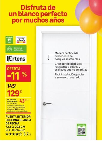 Leroy Merlin Puerta interior lucerna blanca derecha 72,5 x 203 cm oferta