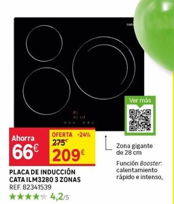 Leroy Merlin Placa de inducción cata ilm3280 3 zonas oferta