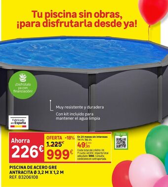 Leroy Merlin Piscina de acero gre antracita ø 3,2 m x 1,2 m oferta