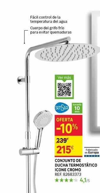 Leroy Merlin Conjunto de ducha termostático icone cromo oferta