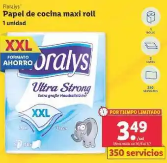 Lidl Floralys Papel de Cocina Maxi Roll 1 Unidad oferta