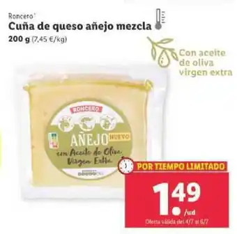 Lidl Roncero Cuña de queso añejo mezcla 200g oferta