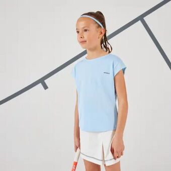 Decathlon Camiseta de tenis manga corta niña artengo 500 celeste oferta