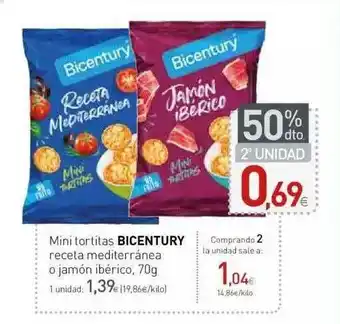 Condis Mini Tortitas Bicentury Receta Mediterránea O Jamón Ibérico 70g oferta