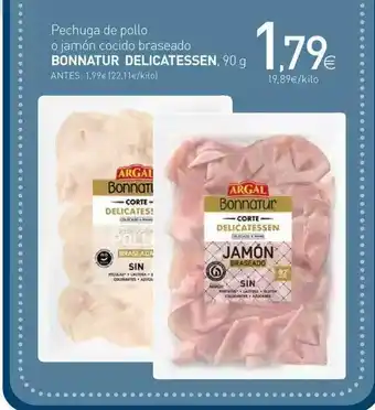 Condis Bonnatur Delicatessen Pechuga De Pollo O Jamón Cocido Braseado 90g oferta