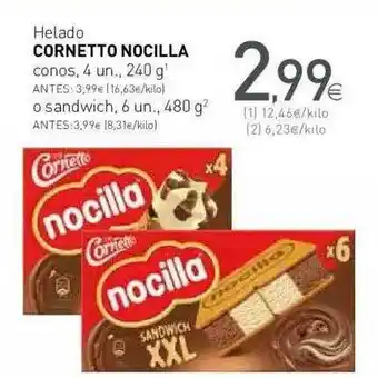 Condis Cornetto Helado Nocilla Conos O Sandwich oferta