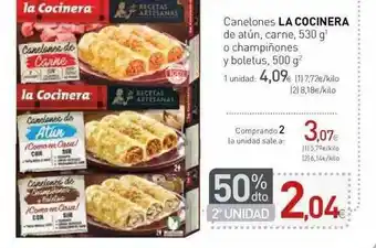 Condis Canelones La Cocinera De Atún Carne O Champiñones Y Boletus oferta