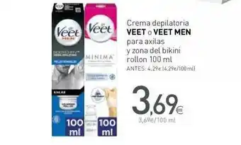 Condis Crema Depilatoria Veet O Veet Men Para Axilas Y Zona Del Bikini Rollon oferta