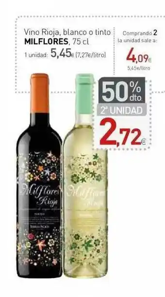Condis Milflores Vino Rioja Blanco O Tinto 75cl oferta
