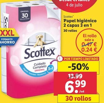 Lidl Papel higiénico scottex oferta