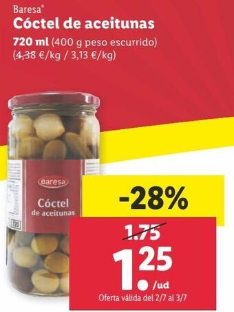 Lidl Cóctel de aceitunas baresa oferta