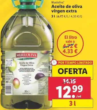 Lidl Aceite de oliva virgen extra mueloliva oferta