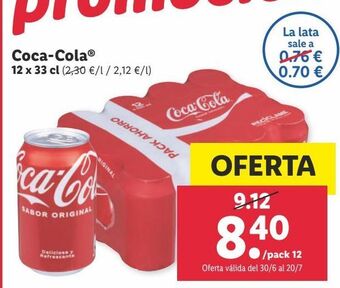 Lidl Refresco de cola coca-cola oferta