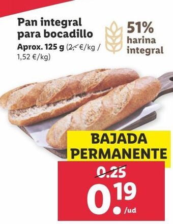 Lidl Pan integral oferta
