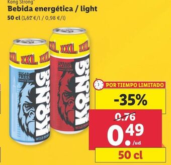 Lidl Bebida energética kong strong oferta