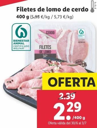 Lidl Lomo de cerdo oferta