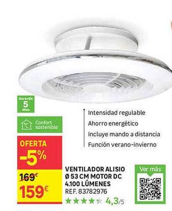 Leroy Merlin Ventilador Alisio ø 53 Cm Motor Dc 4.100 Lúmenes oferta